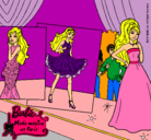 Dibujo Barbie, desfilando por la pasarela pintado por REGAN