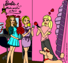 Dibujo Barbie de compras con sus amigas pintado por amane