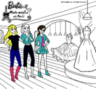 Dibujo Barbie mirando vestidos pintado por litzy