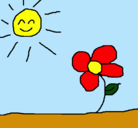 Dibujo Sol y flor 2 pintado por christina