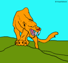 Dibujo Tigre con afilados colmillos pintado por ppppp