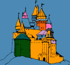 Dibujo Castillo medieval pintado por bbsuarez