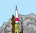 Dibujo Lanzamiento cohete pintado por jhoan