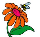 Dibujo Margarita con abeja pintado por sabri9999