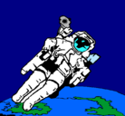 Dibujo Astronauta en el espacio pintado por neilarmstrong