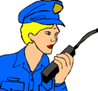 Dibujo Policía con el walkie pintado por  Periitha