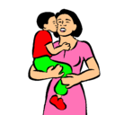 Dibujo Beso maternal pintado por ireee