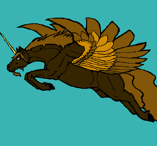 Dibujo Unicornio alado pintado por JAGUAR