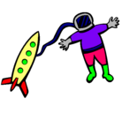 Dibujo Cohete y astronauta pintado por vivian