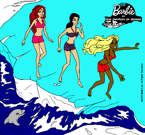 Barbie y sus amigas en la playa