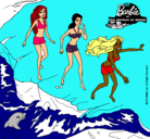 Dibujo Barbie y sus amigas en la playa pintado por albapolilla16