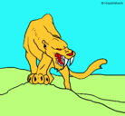 Dibujo Tigre con afilados colmillos pintado por Poli