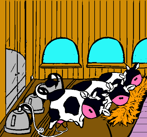 Vacas en el establo