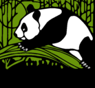 Dibujo Oso panda comiendo pintado por salome