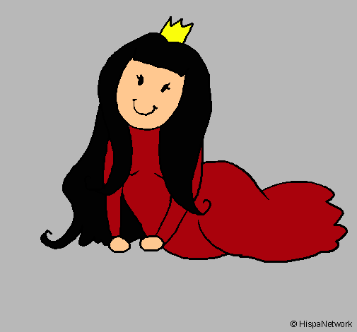 Dibujo Princesa contenta pintado por lareina132