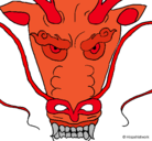 Dibujo Cabeza de dragón pintado por tara