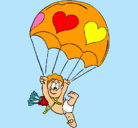 Dibujo Cupido en paracaídas pintado por antulu