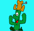 Dibujo Cactus con sombrero pintado por Camilita