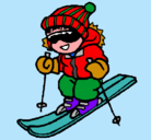 Dibujo Niño esquiando pintado por homero