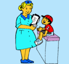 Dibujo Enfermera y niño pintado por nuria05