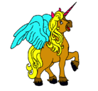 Dibujo Unicornio con alas pintado por titidora