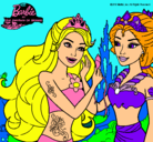 Dibujo Barbie se despiede de la reina sirena pintado por nuuriaa