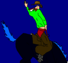Dibujo Vaquero en caballo pintado por jeannethe