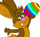 Dibujo Conejo y huevo de pascua II pintado por dwan