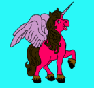 Dibujo Unicornio con alas pintado por MADAY