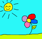Dibujo Sol y flor 2 pintado por natalia5