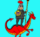 Dibujo Caballero San Jorge y el dragon pintado por vitaly