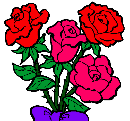 Dibujo Ramo de rosas pintado por anairis022