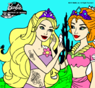 Dibujo Barbie se despiede de la reina sirena pintado por ytfly