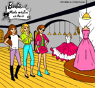 Dibujo Barbie mirando vestidos pintado por saritaegusquiza