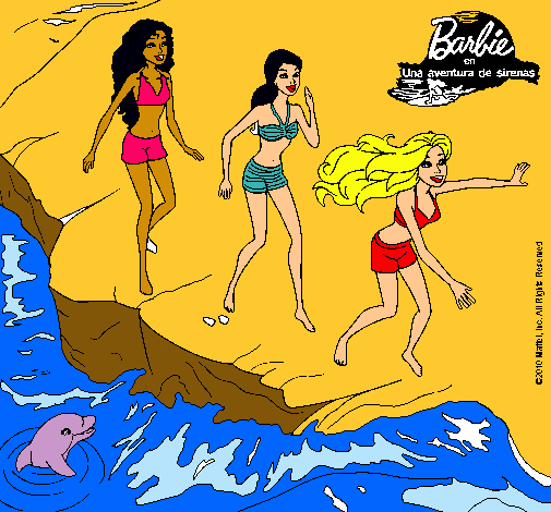 Barbie y sus amigas en la playa