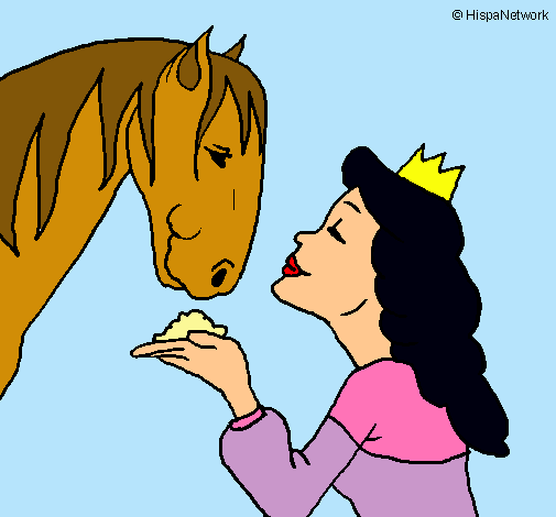 Dibujo Princesa y caballo pintado por avaeac