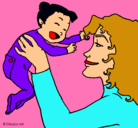 Dibujo Madre con su bebe pintado por morzita