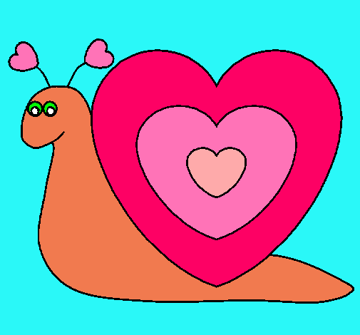 Dibujo Caracol corazón pintado por mariaojosverdes
