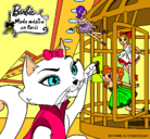 Dibujo La gata de Barbie descubre a las hadas pintado por sareta