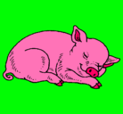 Dibujo Cerdo durmiendo pintado por javierita
