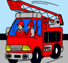 Dibujo Coche de Bomberos pintado por alex086