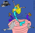 Dibujo Barbie sirena contenta pintado por HADA