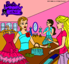 Dibujo Barbie en una tienda de ropa pintado por Pazitha