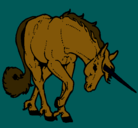 Dibujo Unicornio bravo pintado por JAGUAR