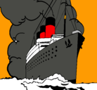 Dibujo Barco de vapor pintado por TITANIC