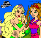 Dibujo Barbie se despiede de la reina sirena pintado por beaa