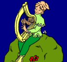 Dibujo Duende tocando el arpa pintado por morena123