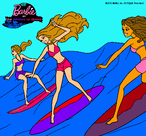 Dibujo Barbie de nuevo con sus amigas pintado por lind