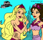 Dibujo Barbie se despiede de la reina sirena pintado por manchitote