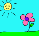 Dibujo Sol y flor 2 pintado por iari 